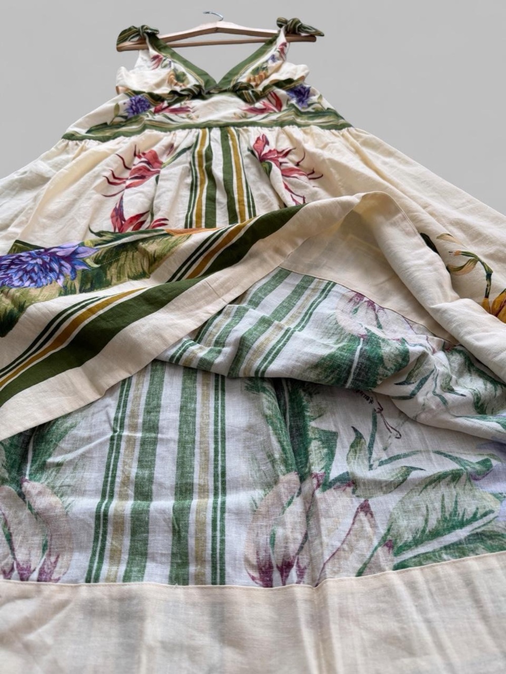 NWT FARM RIO Tropical Scarf Sand Midi Dress - Picture 8 of 11